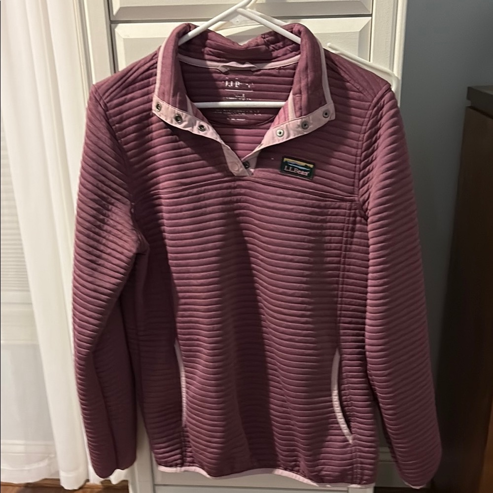 L.L. Bean Mauve Ribbed Pullover
